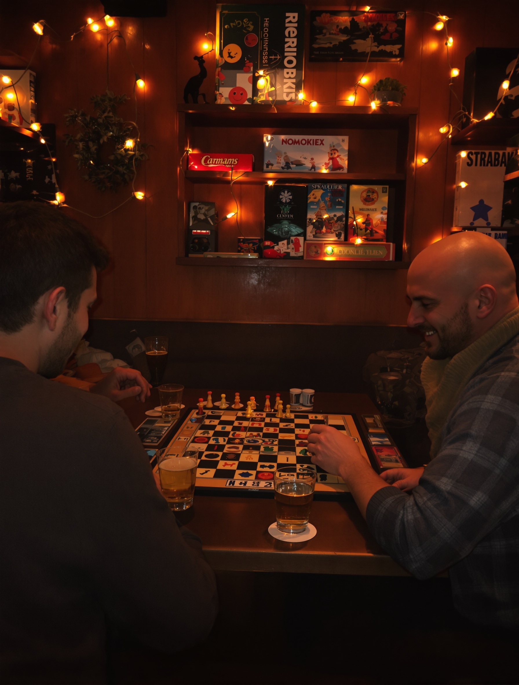Ambiance chaleureuse dans un bar à jeux cosy à Lyon