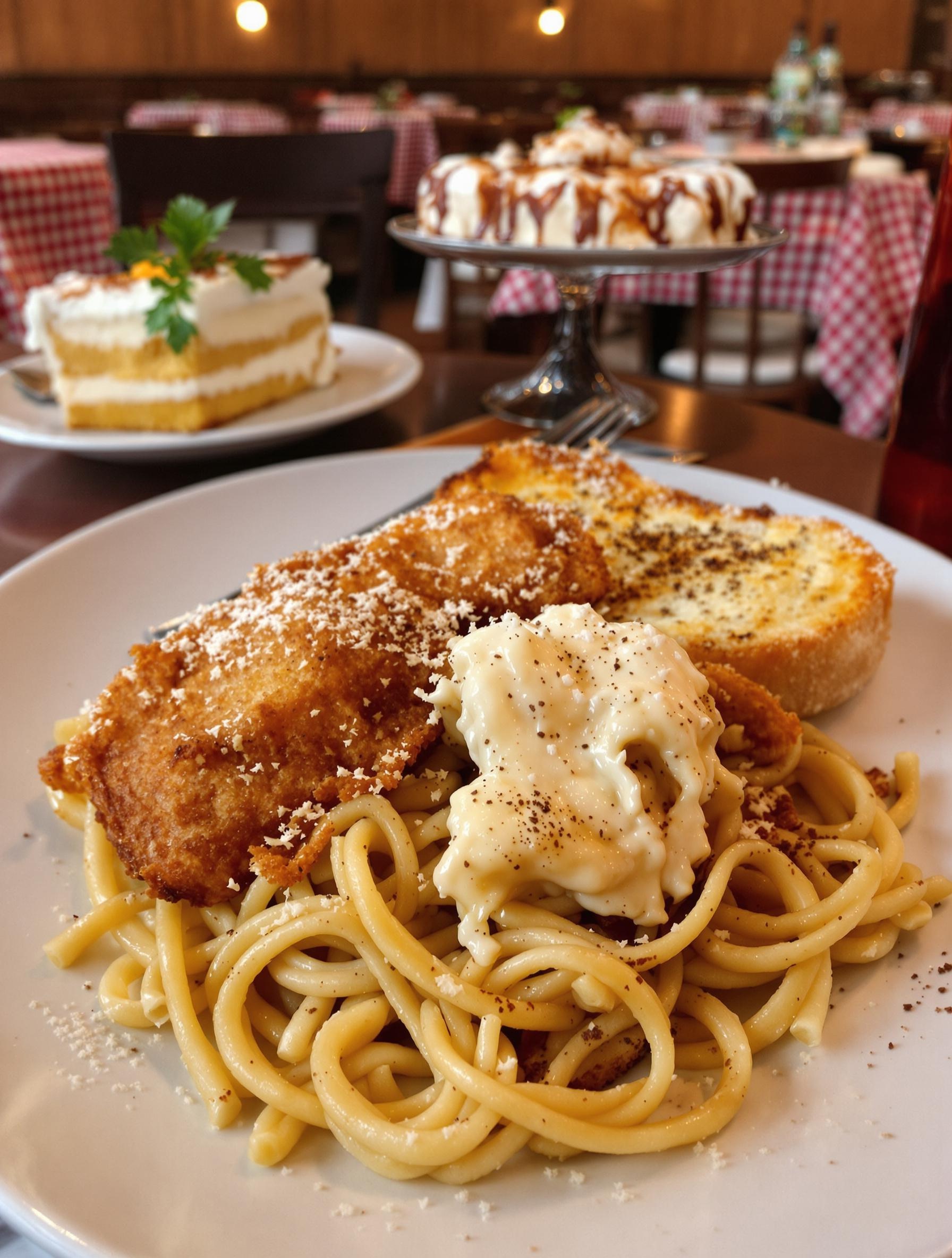 Assiette de spécialités romaines avec supplì, cacio e pepe et pinsa.
