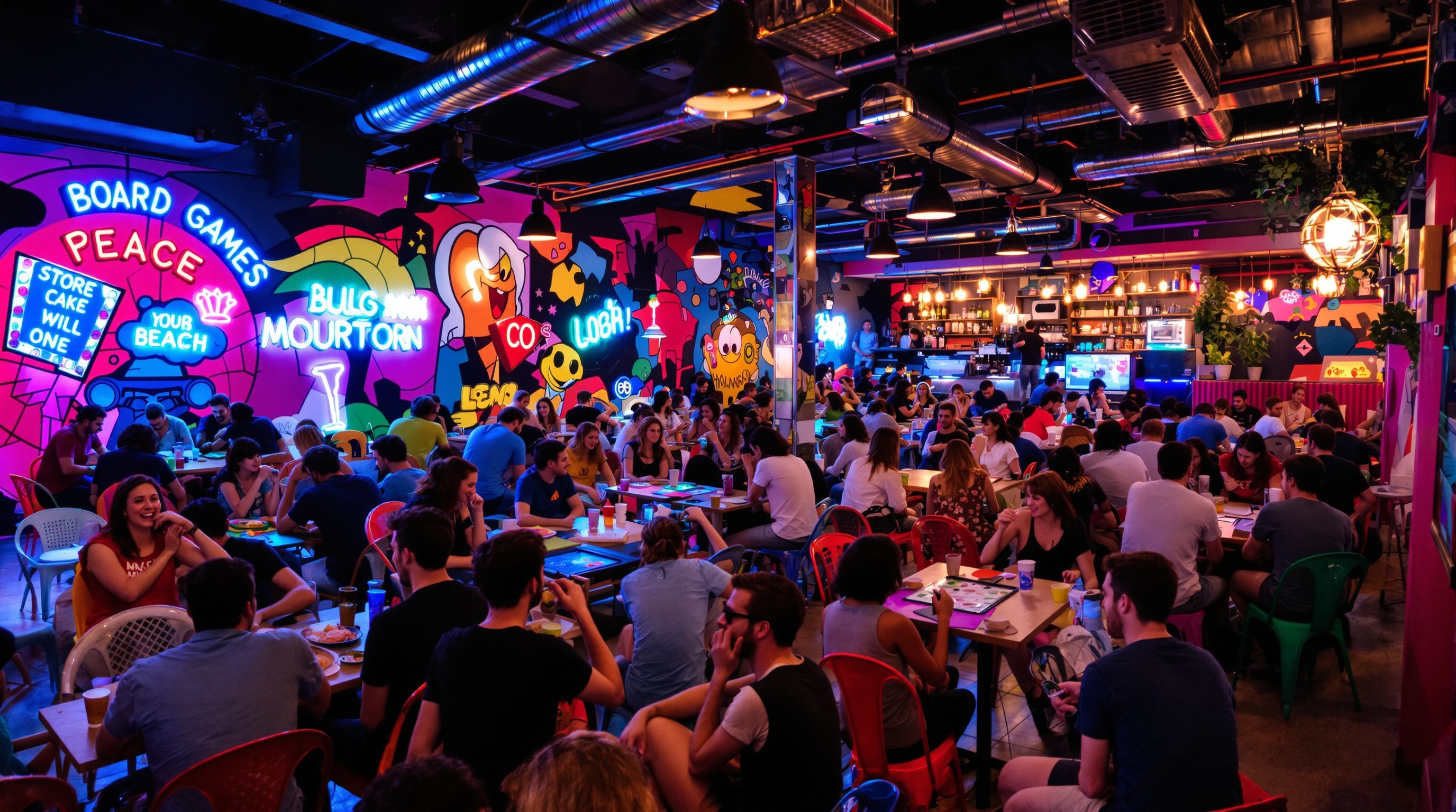 Ambiance jeune dans un bar à jeux animé du 7e arrondissement de Lyon