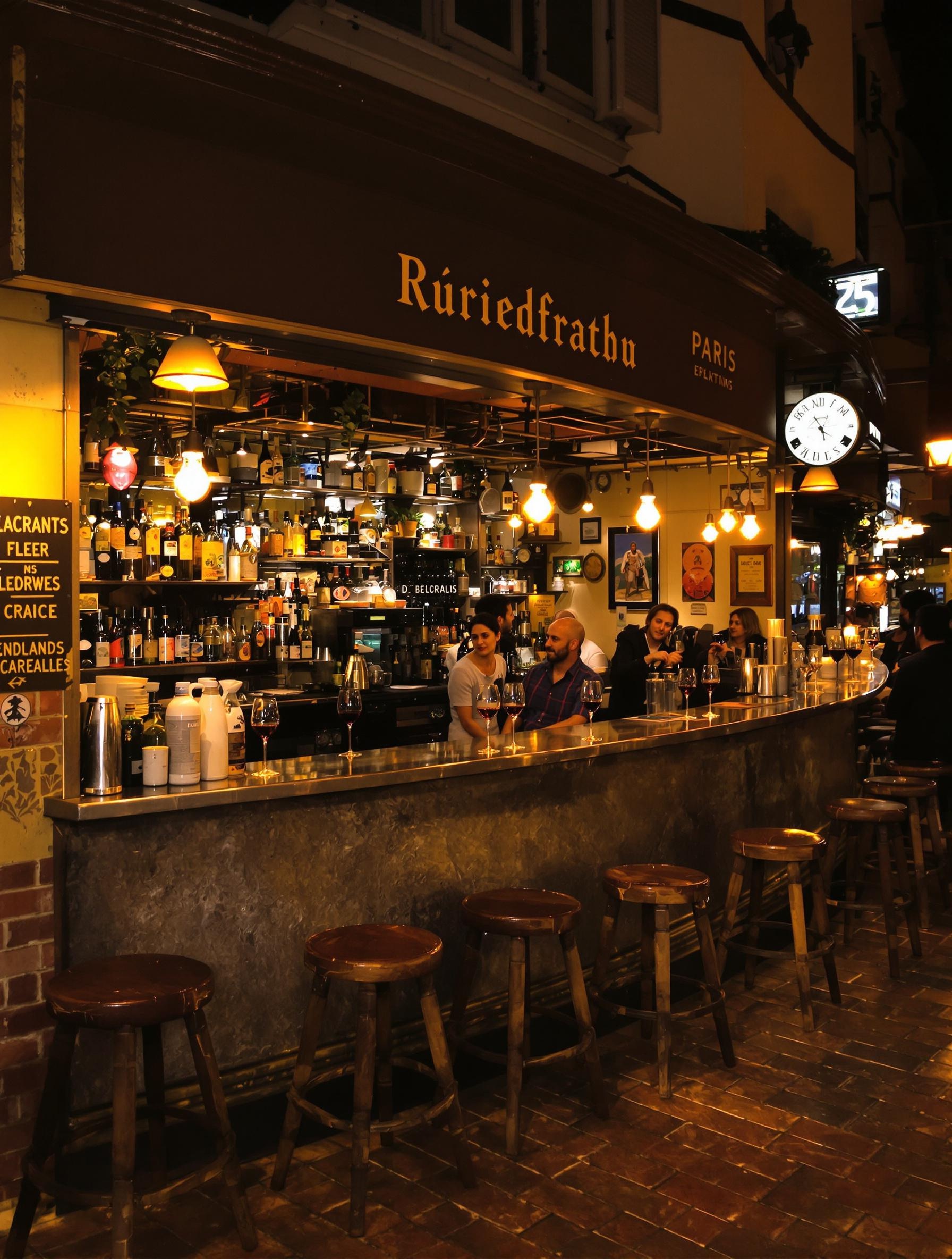 Ambiance bistrot authentique Oberkampf Belleville zinc pinard tabourets soirée