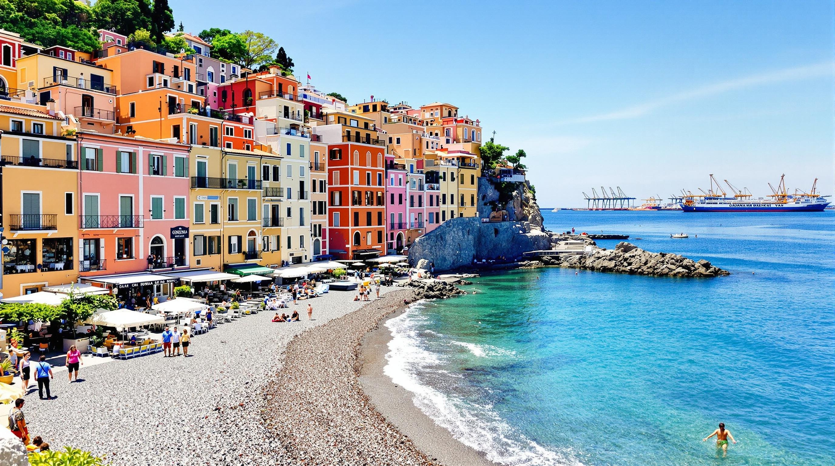 Quartier Boccadasse plage maisons colorées ruelles trattoria