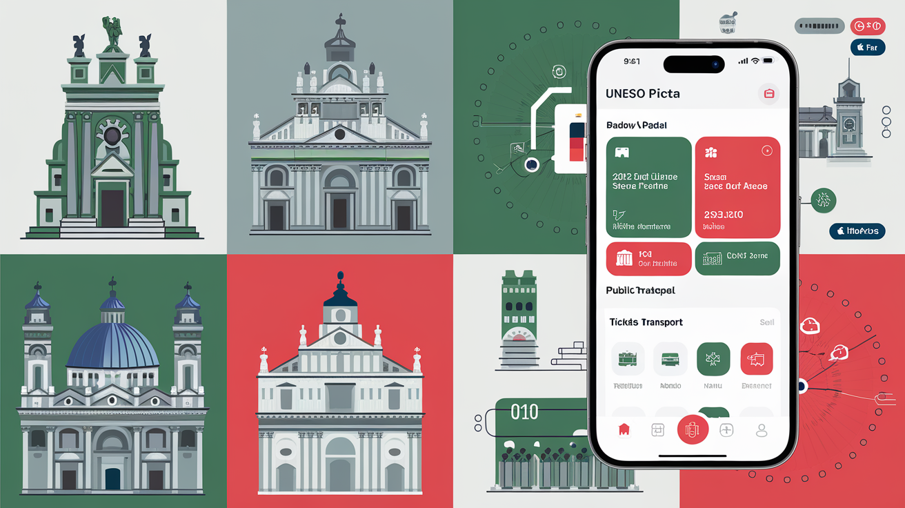 Carte illustrée Padova Urbs Picta Card et sites UNESCO