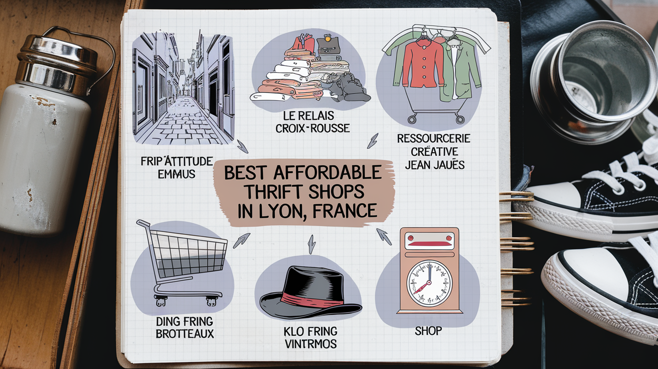 Carte mentale des meilleures friperies pas chères à Lyon