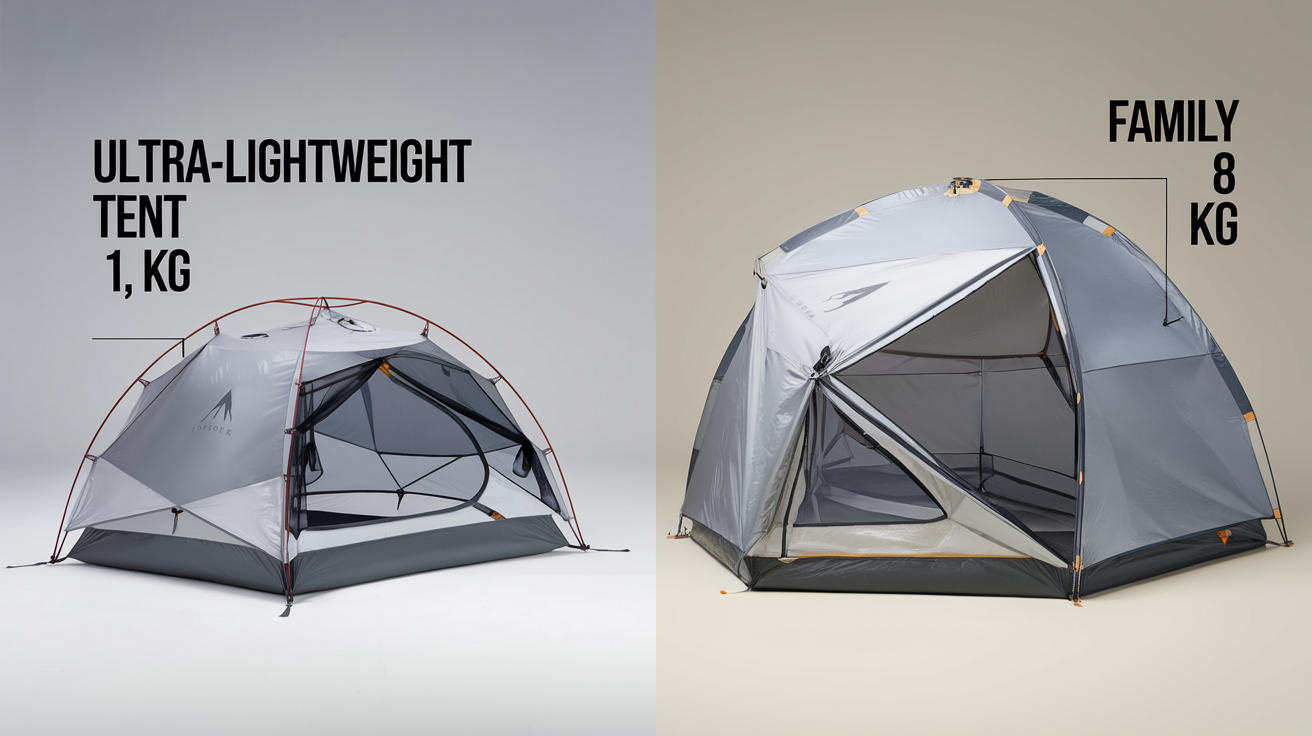 Comparatif tente randonnée ultra-légère vs tente familiale pliée