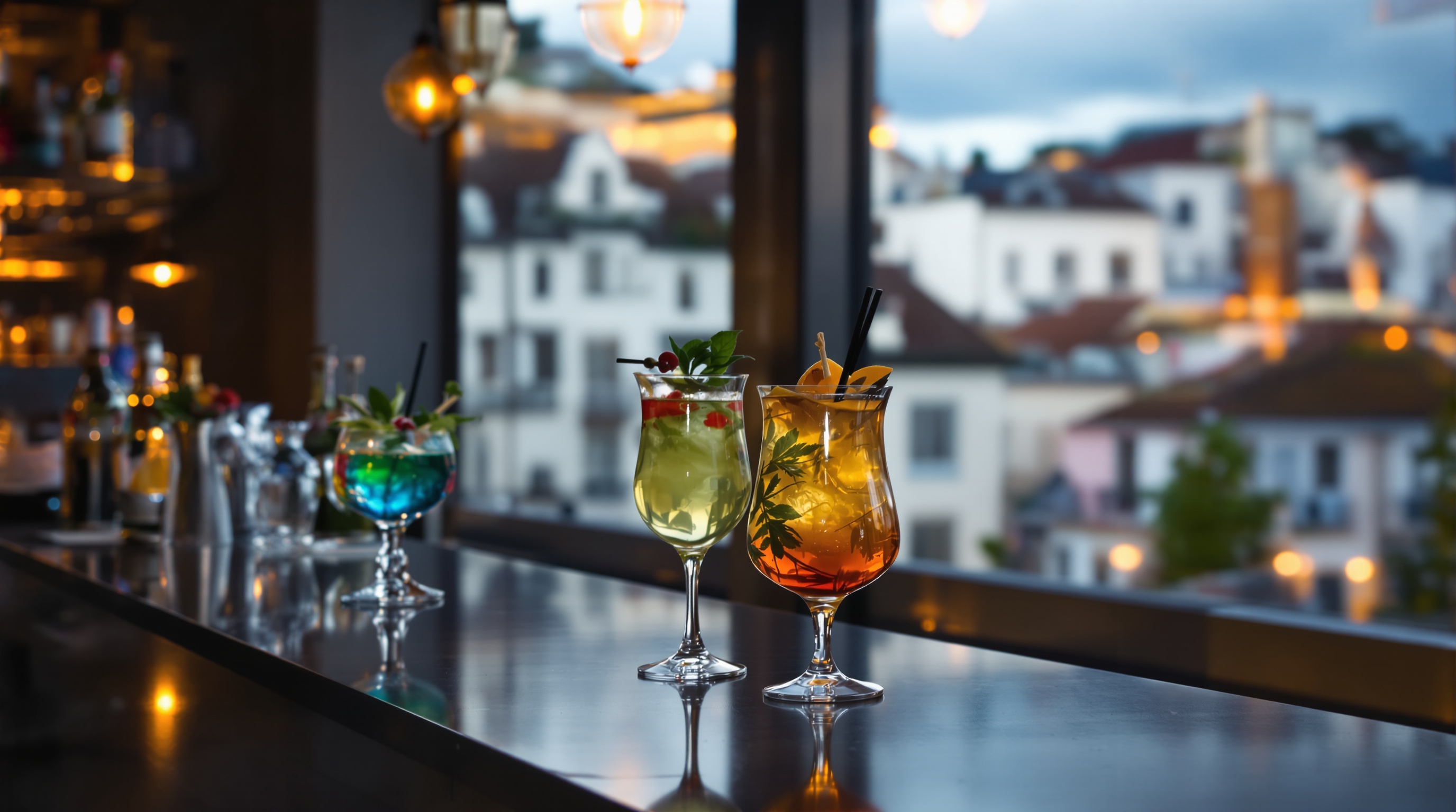 Bar à cocktails Lyon ambiance feutrée comptoir verres colorés quartiers emblématiques