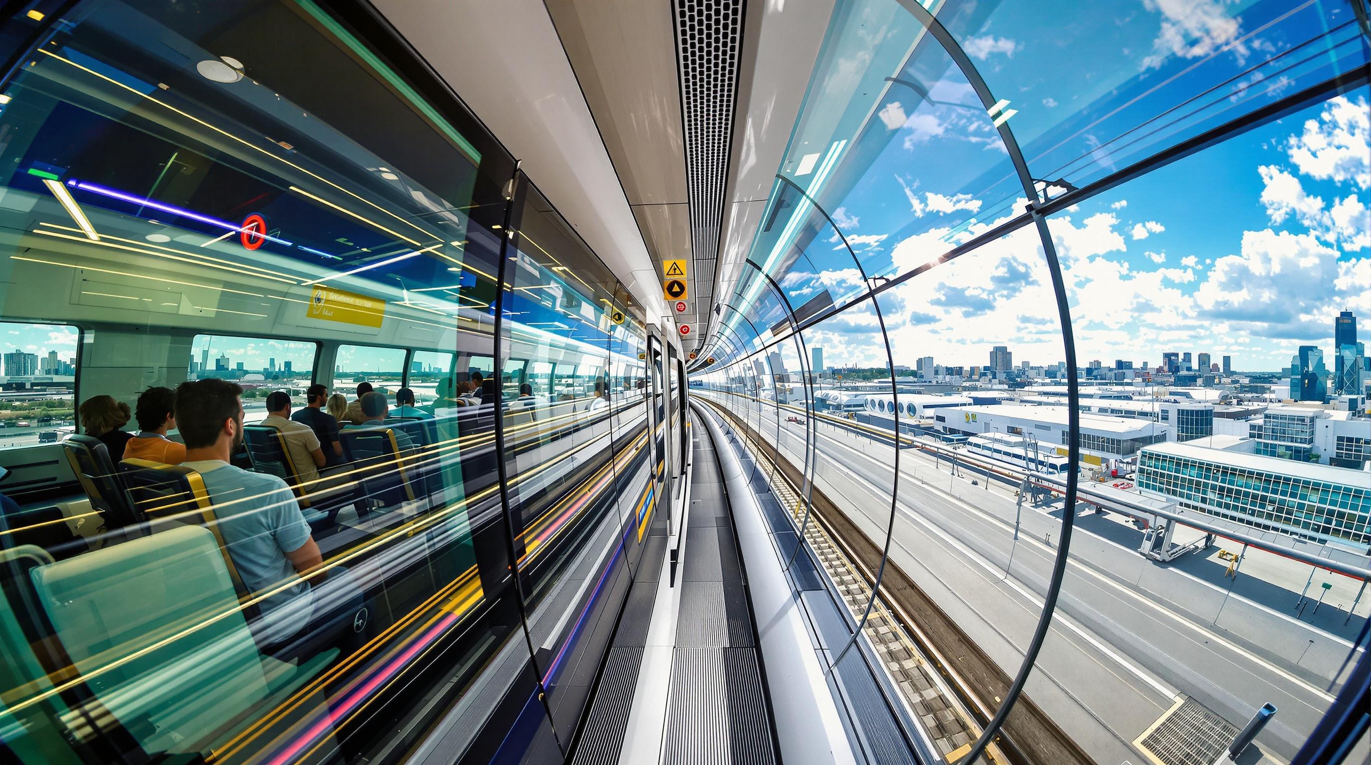 Train DLR moderne quittant London City Airport