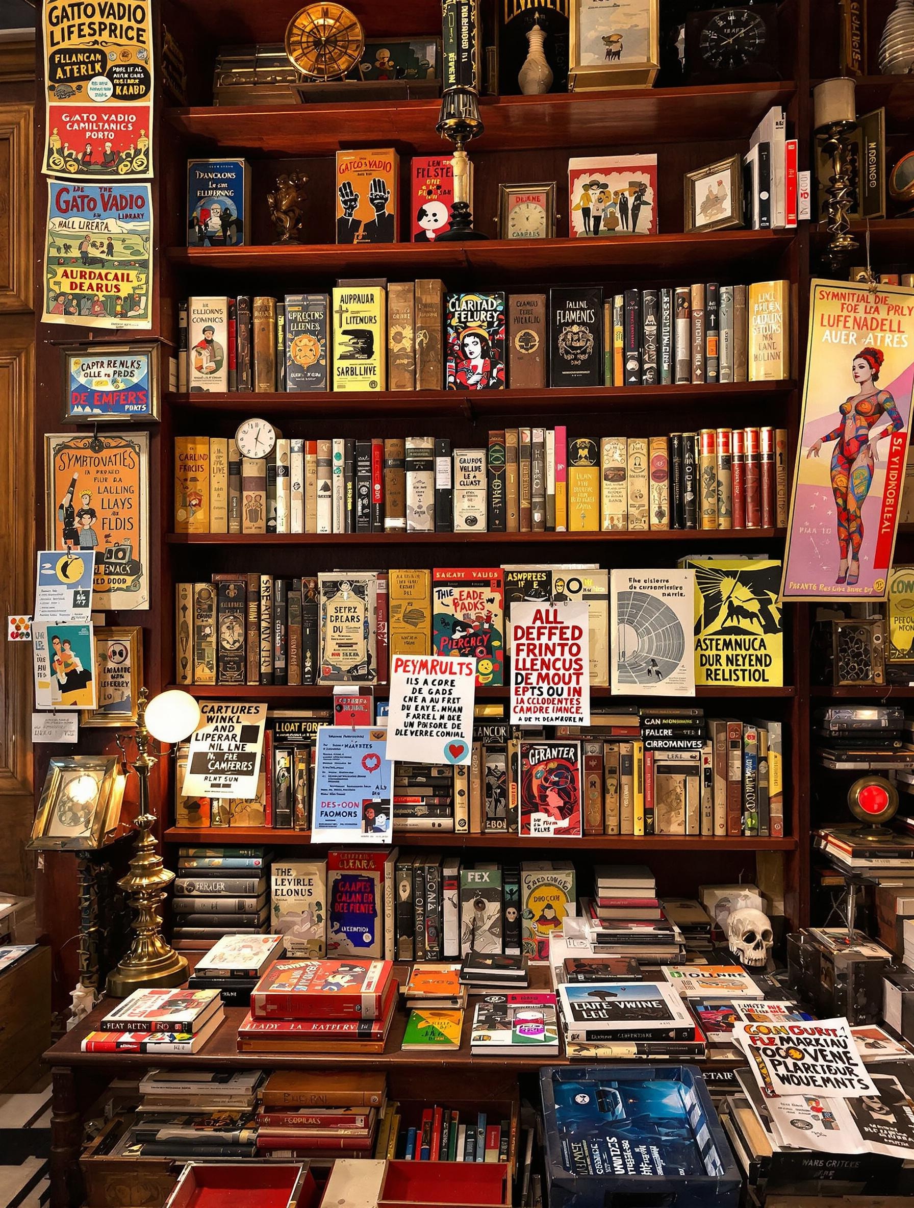 étagère Gato Vadio Library Porto ouvrages symbolistes déco vintage