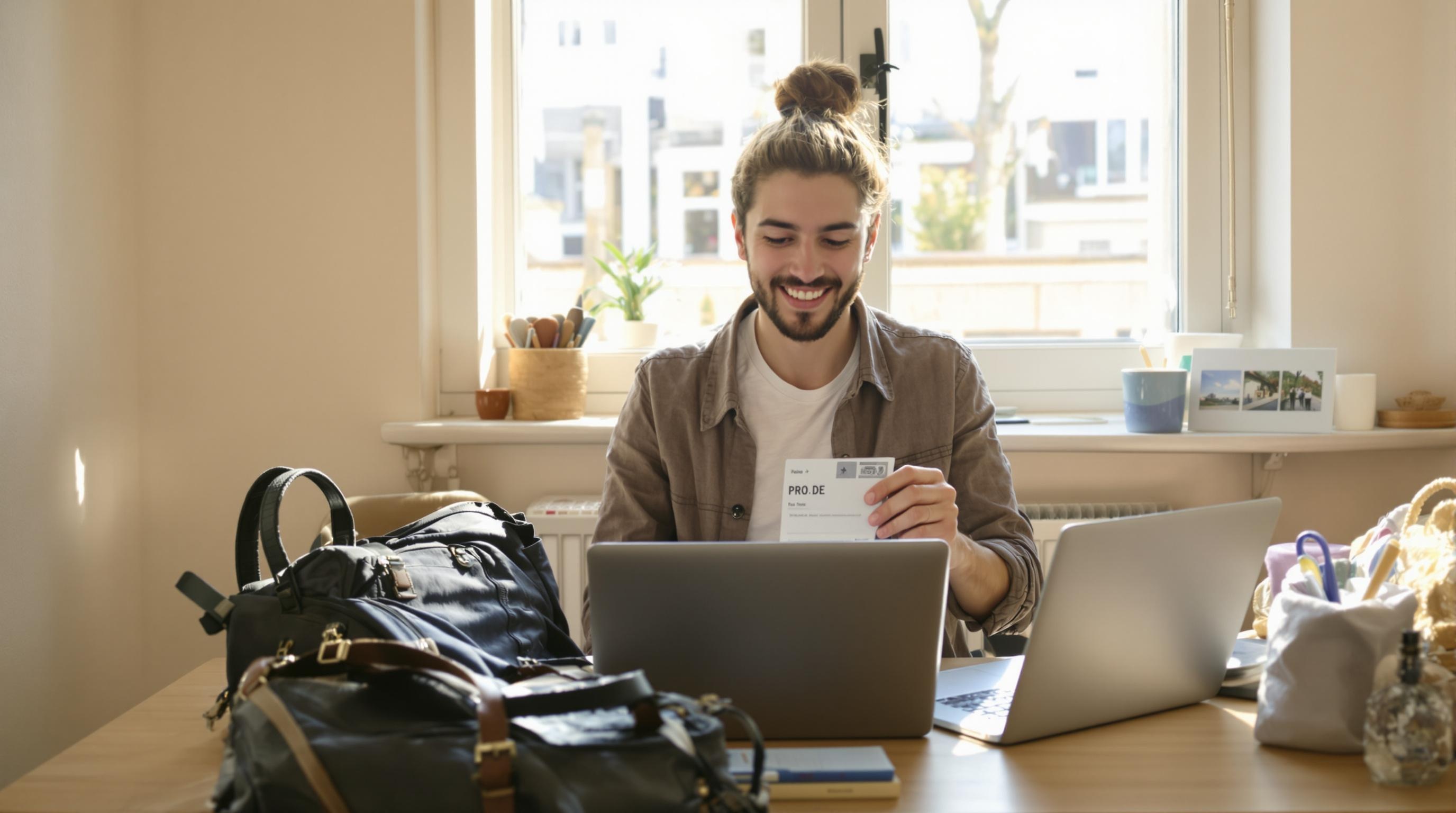 Voyageur prêt à utiliser son code promo Chapka avant le départ
