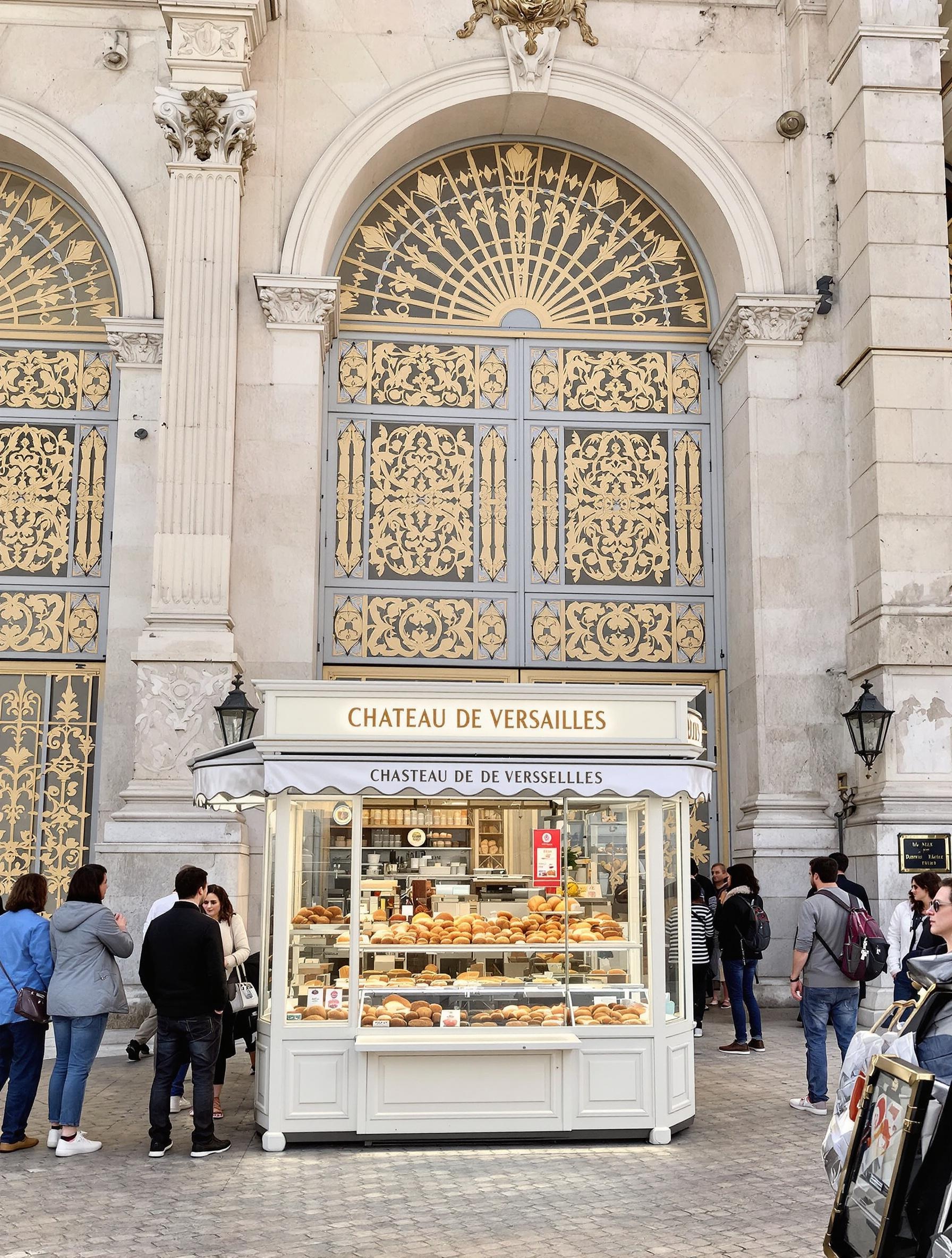Kiosque viennoiseries devant l’entrée du Château