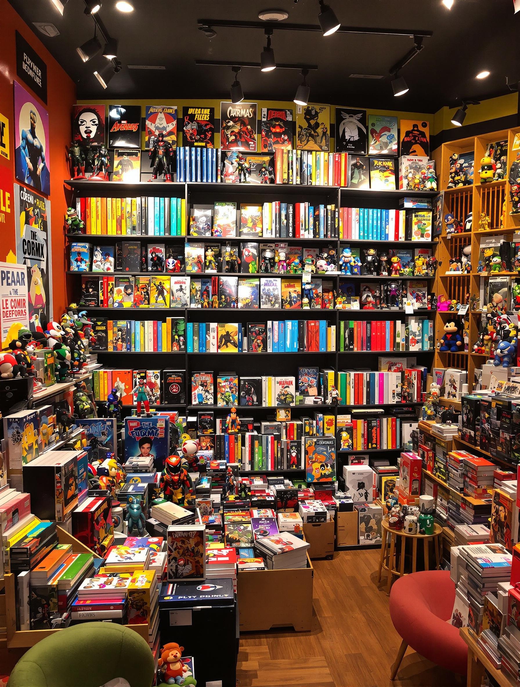 librairie spécialisée BD Porto rayonnages colorés