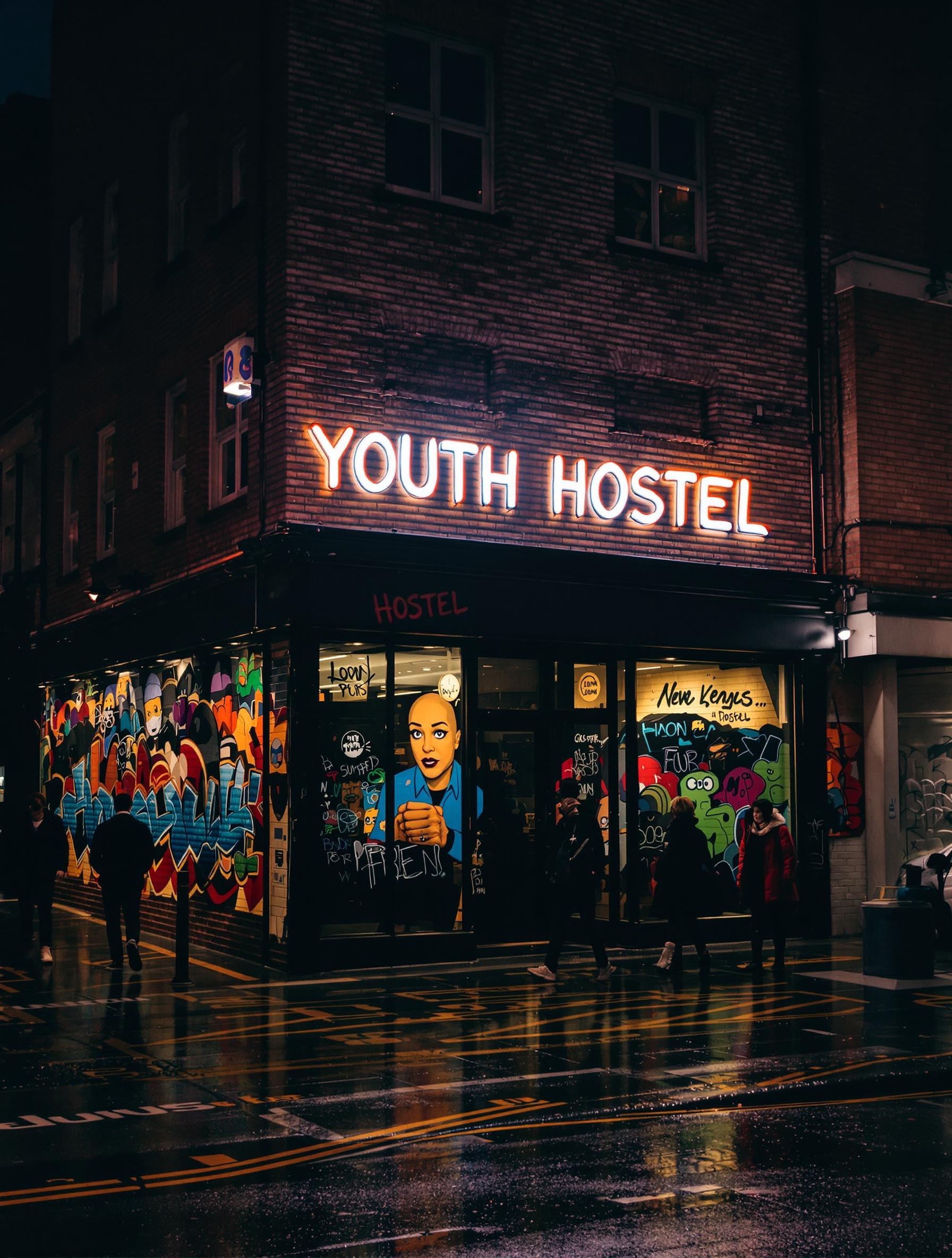 Auberge typique Shoreditch street-art nuit