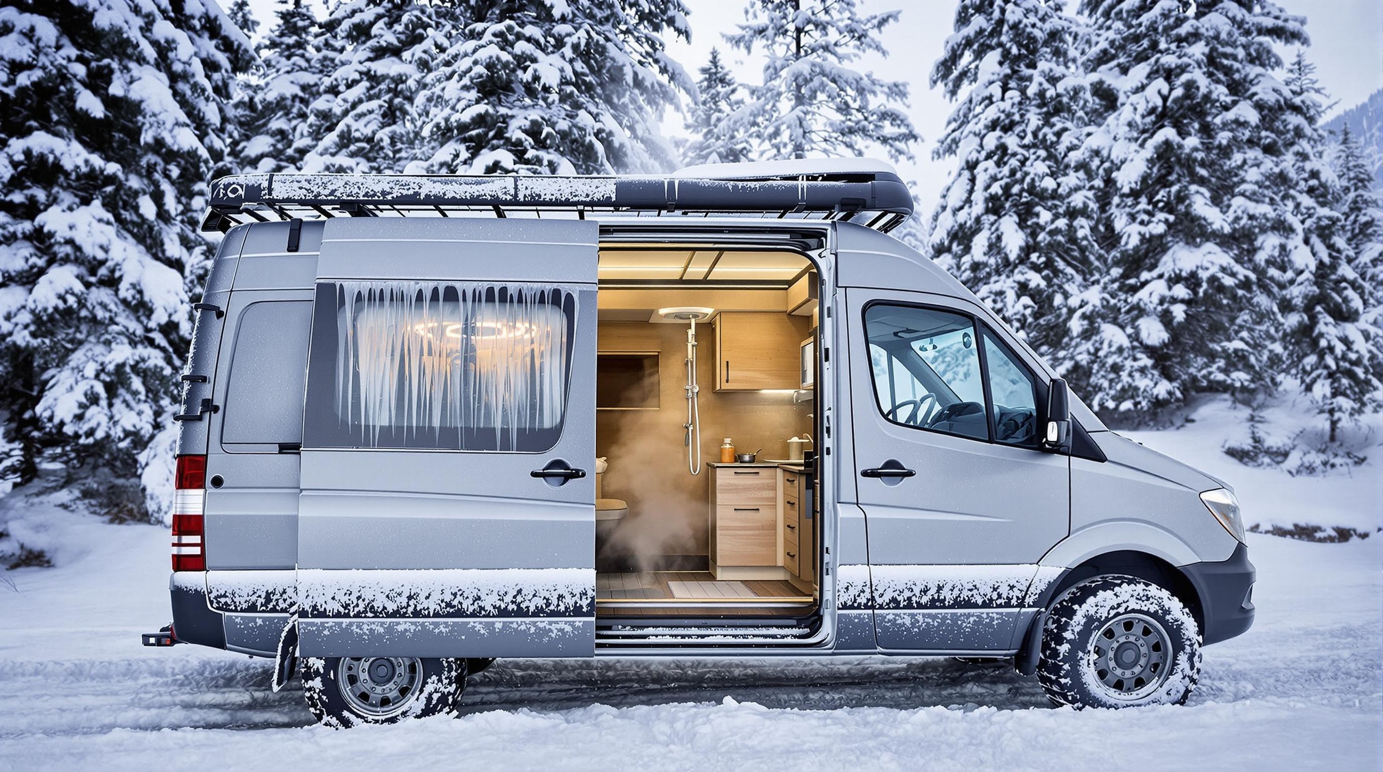 Mercedes Sprinter 4x4 isolé au liège avec douche chaude