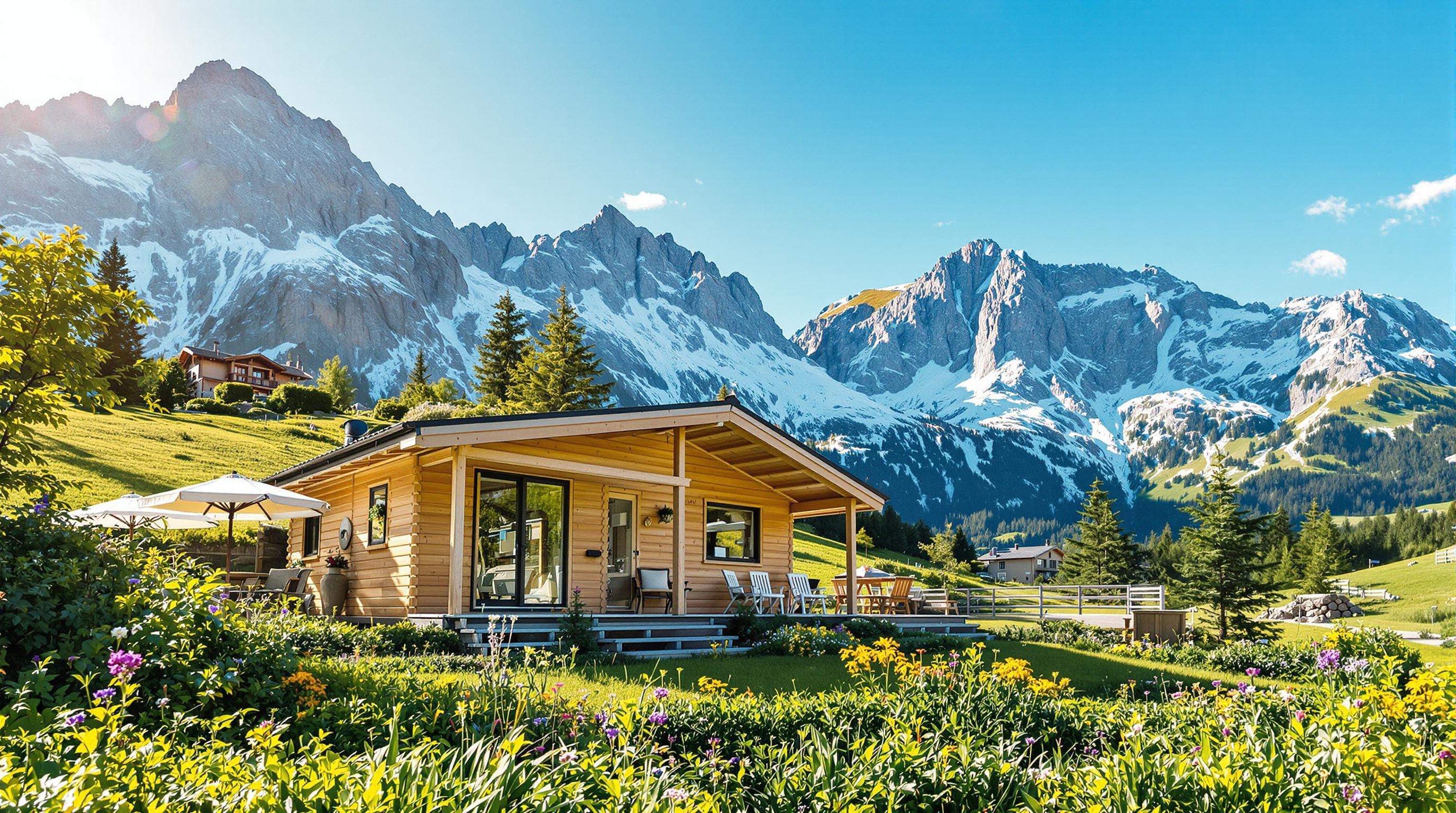 Mobil-home dans un cadre montagnard au Camping Le Giffre