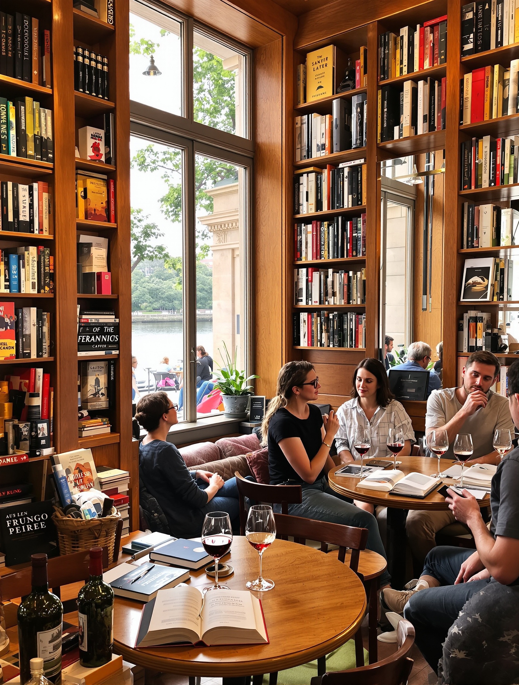 Bistrot-librairie Le Père Pénard avec vue sur la Saône à Lyon