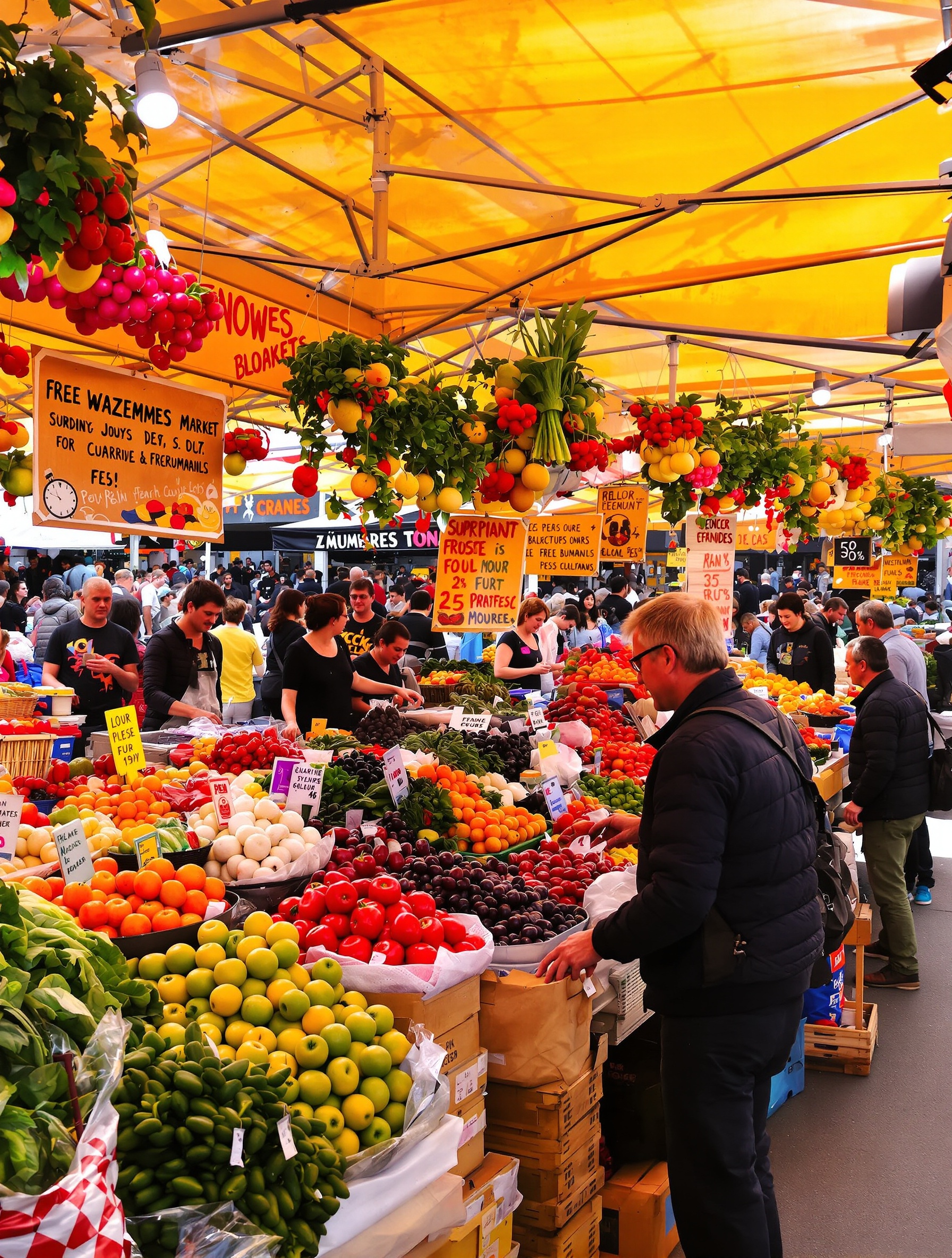 Marché coloré animé Wazemmes dimanche matin Lille