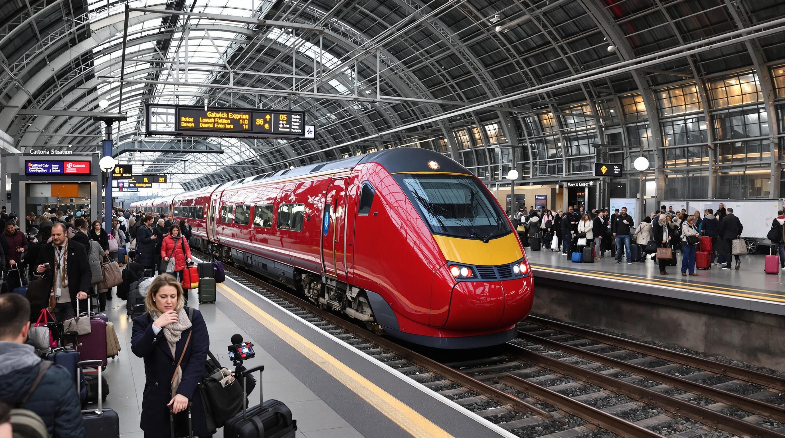 Quai bondé Victoria Station train Gatwick Express