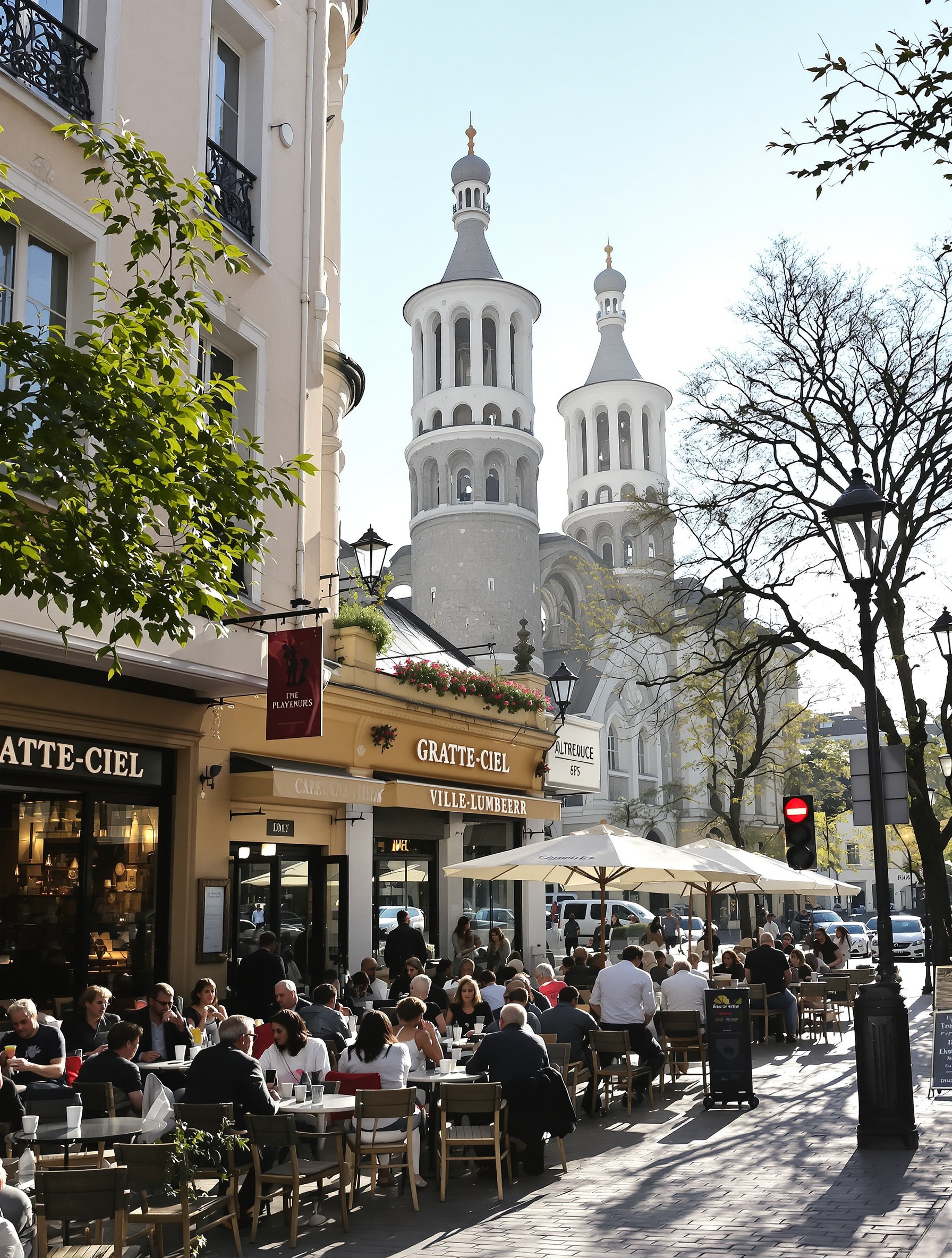 Terrasse animée quartier Gratte-Ciel Villeurbanne