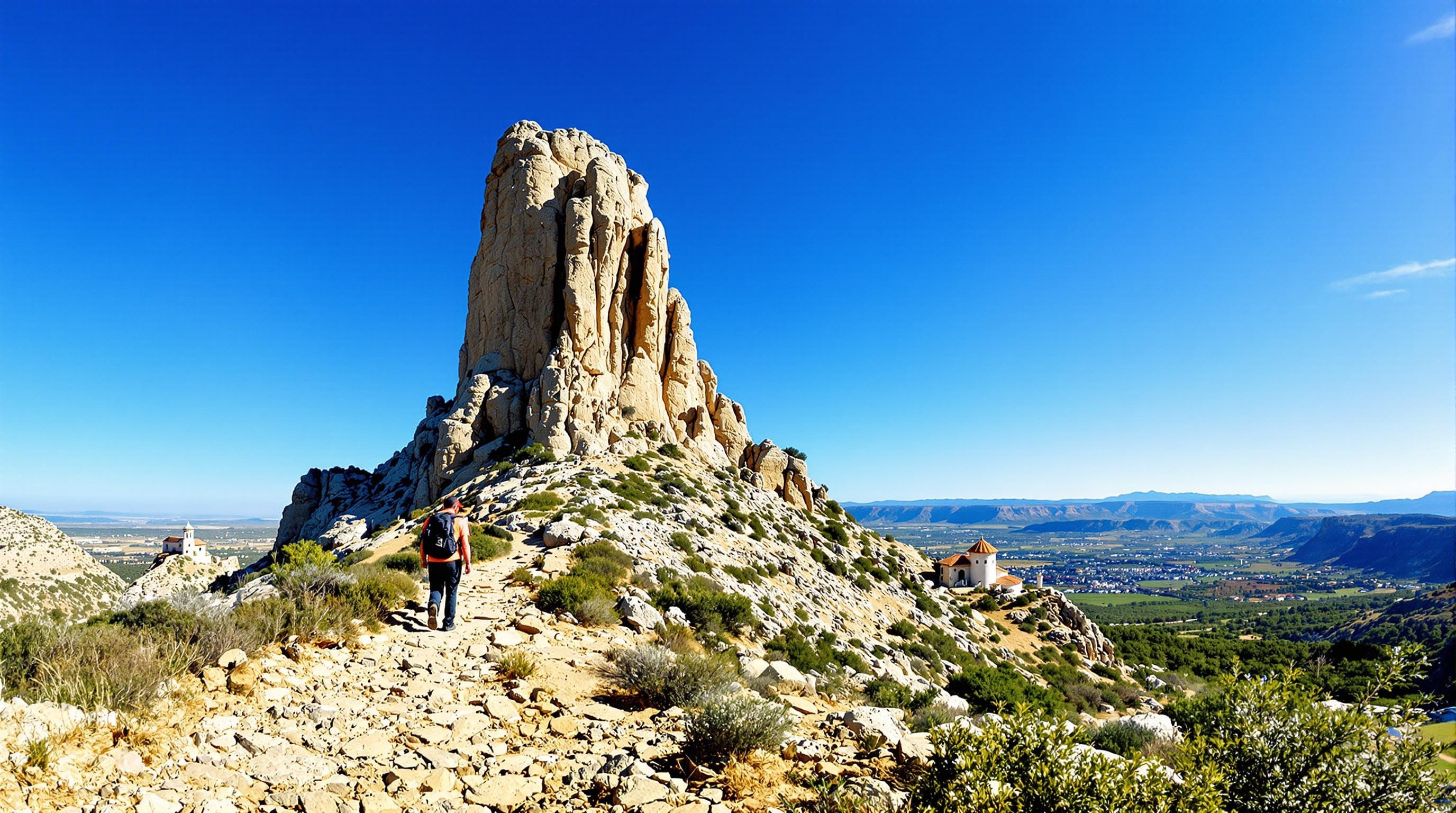 Sentier menant à la Tour de los Púlpitos avec vue sur la vallée du Jerte