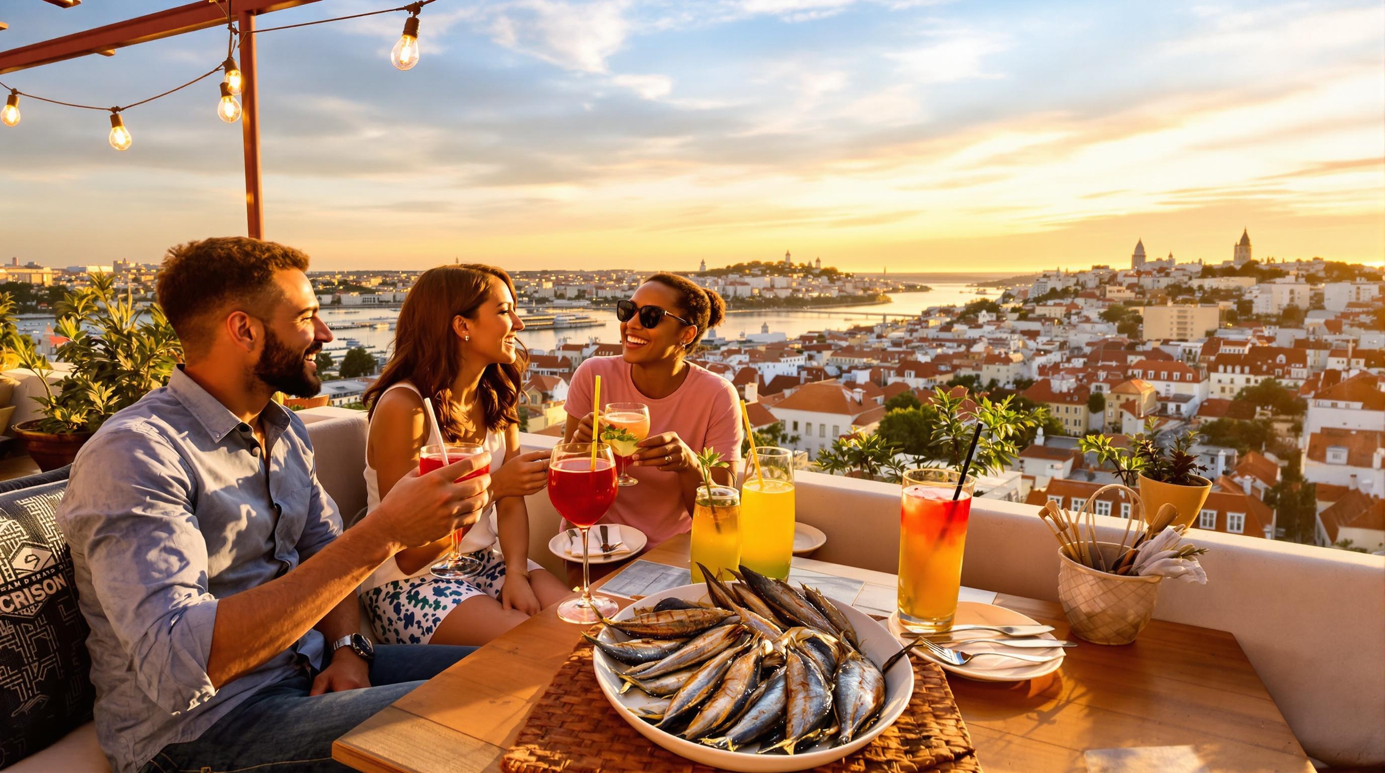 Rooftop Lisbonne TOPO apéro cocktail sardines coucher soleil Tagus
