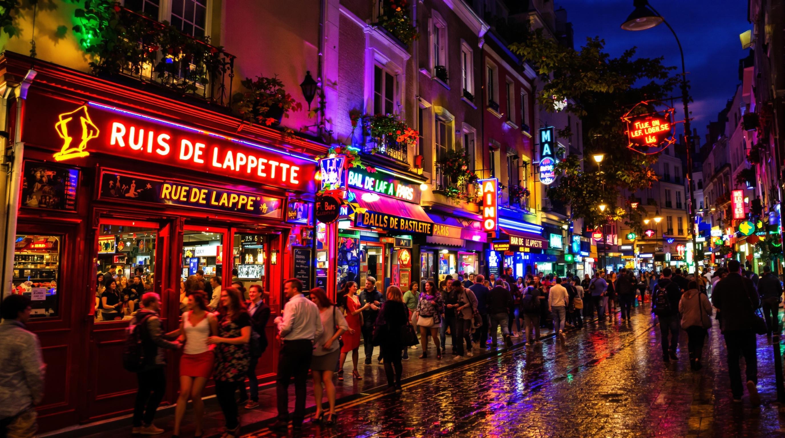 Rue de Lappe la nuit fête bal-musette Bastille