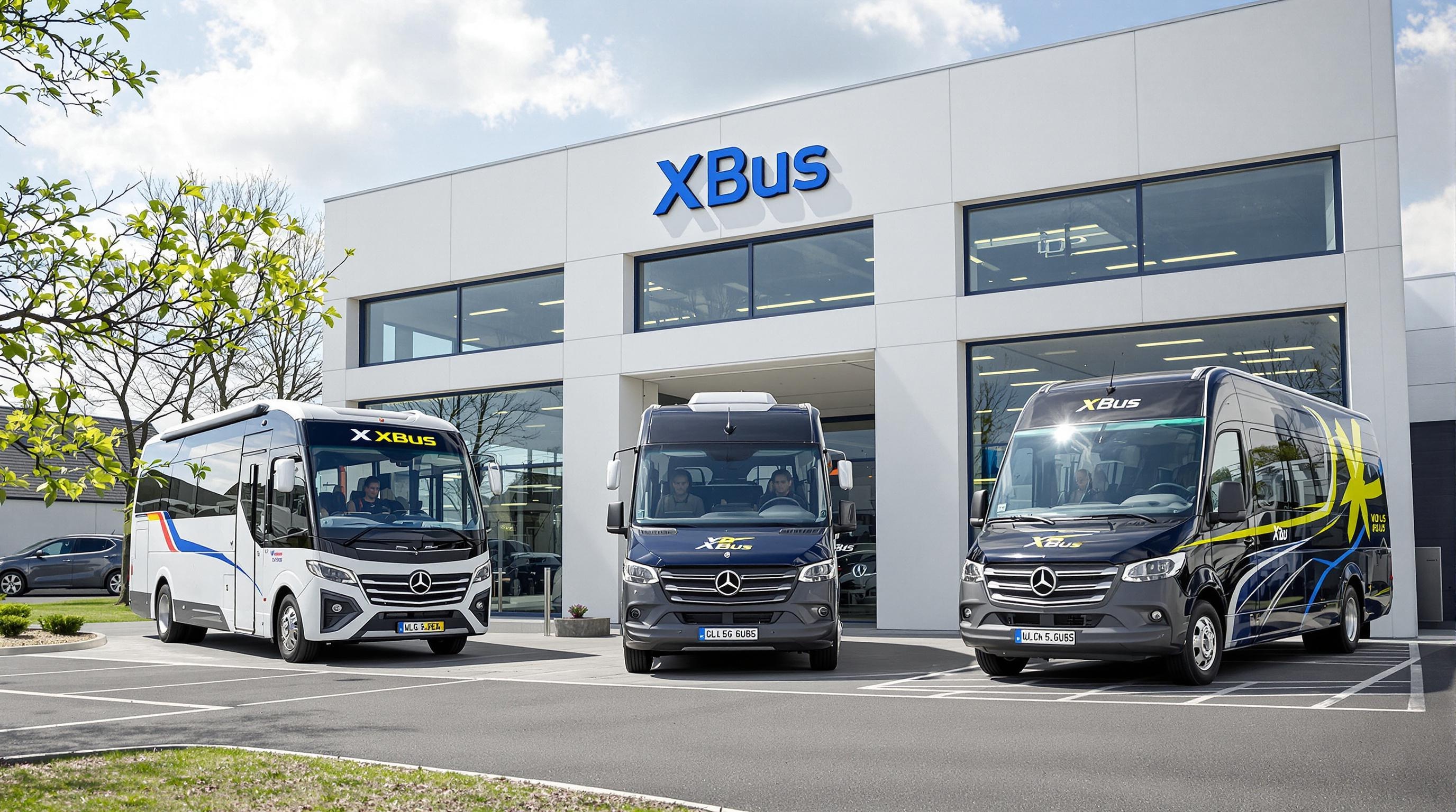 Showroom XBus dans un concessionnaire moderne en France