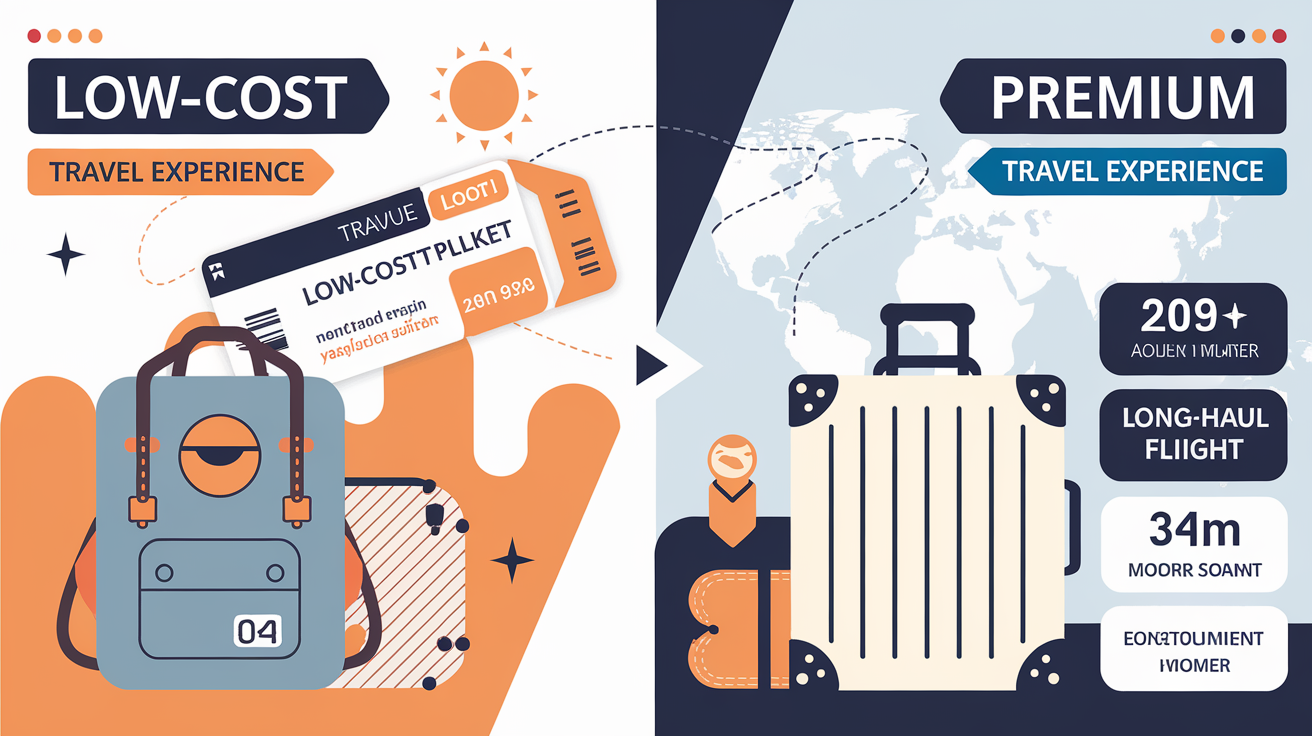 Comparatif entre voyage low-cost et premium en avril
