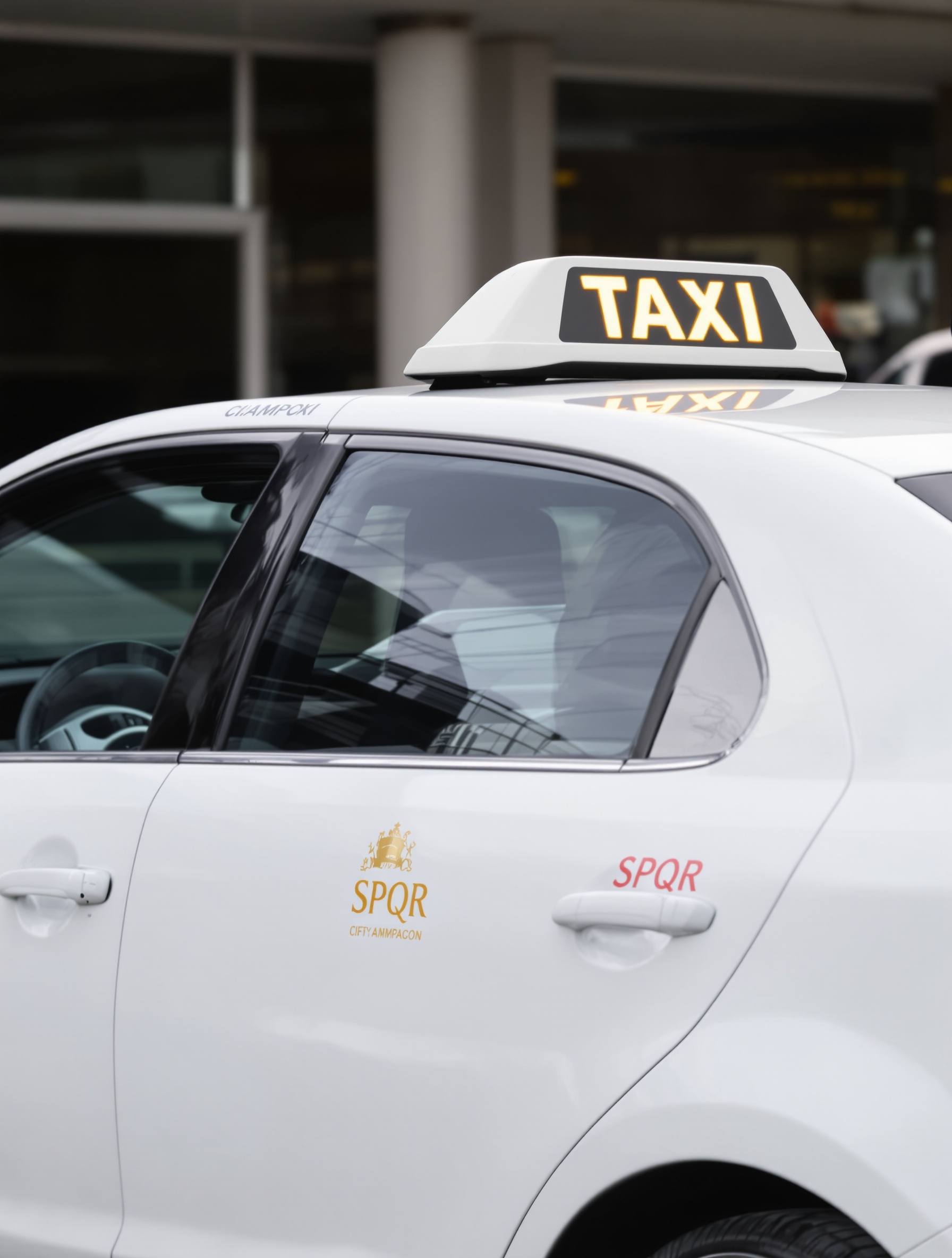 Le seul taxi dans lequel tu dois monter à Rome. Repère bien la couleur blanche et le logo de la ville, c'est ton sauf-conduit anti-arnaque.