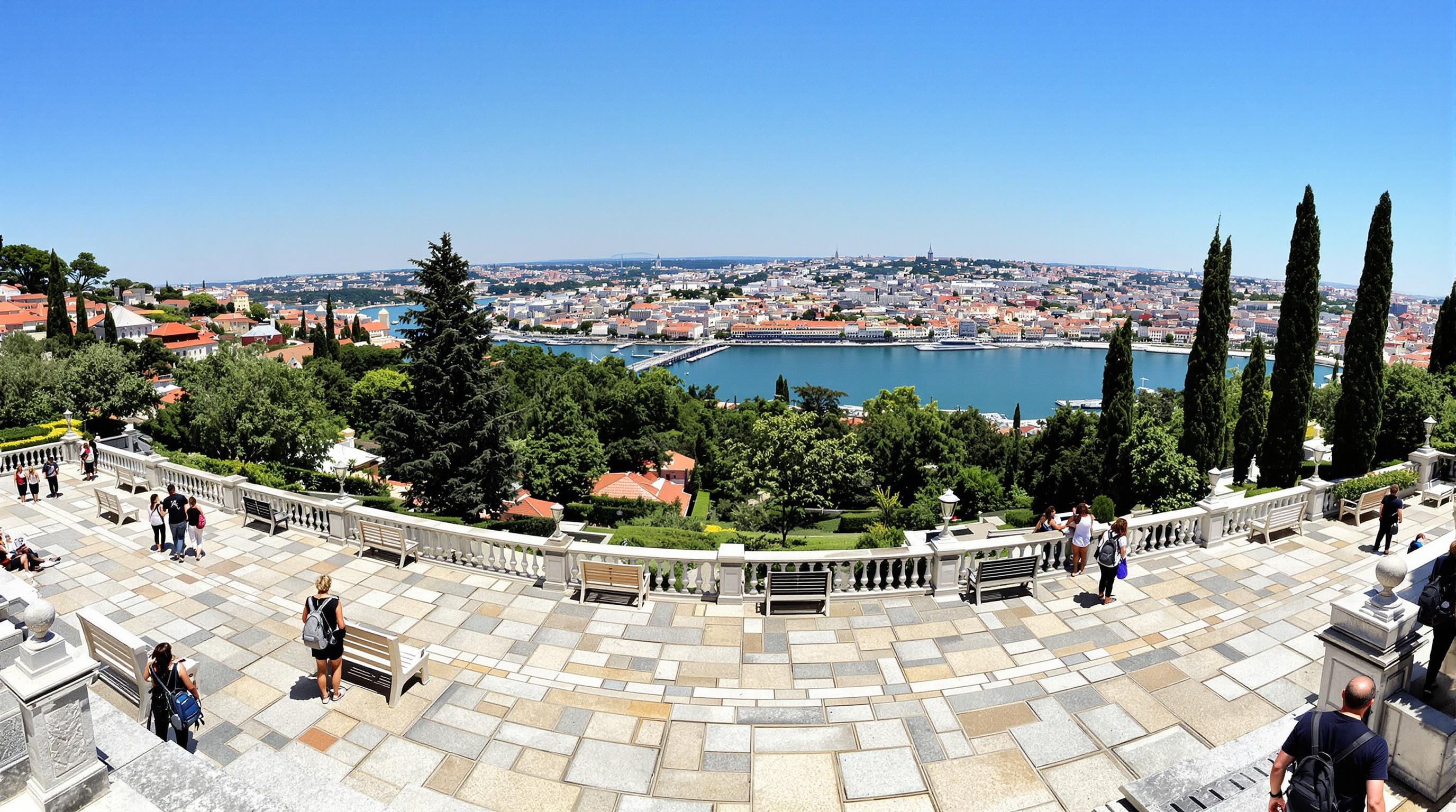 Terrasse panoramique du Jardin du Palais de Cristal à Porto, vue plongeante sur le Douro