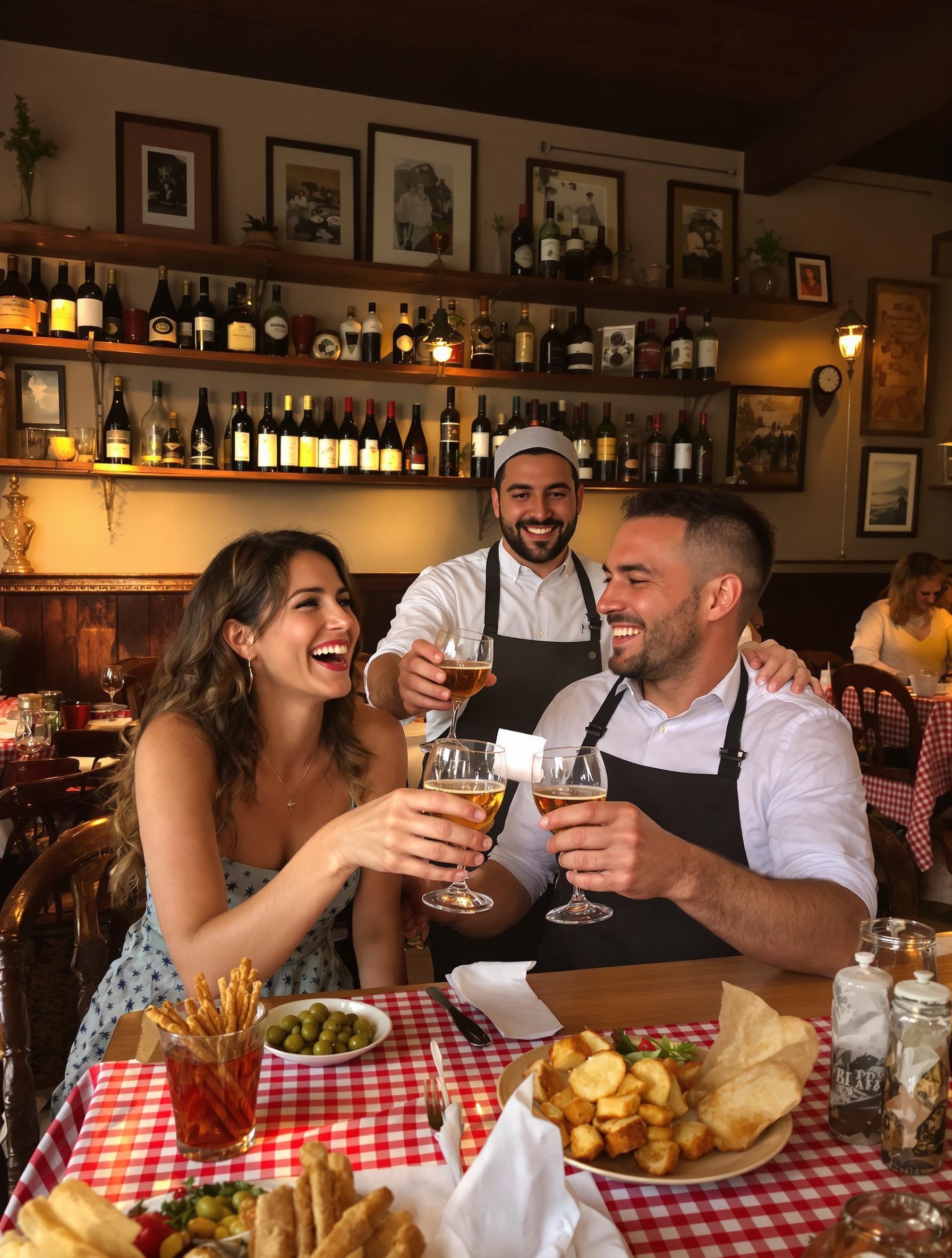 Trattoria romaine conviviale avec une addition minuscule.