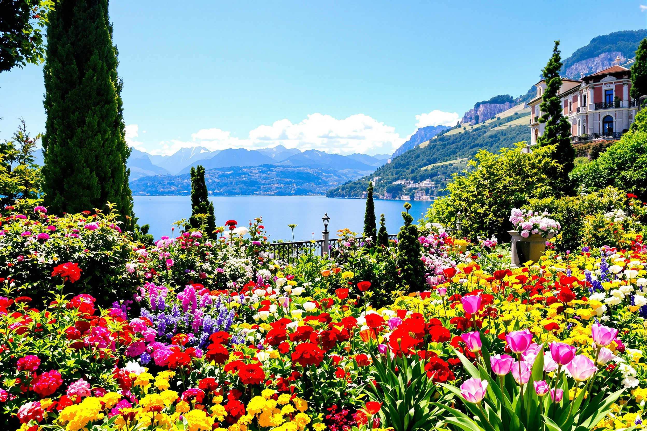 Jardins colorés Villa Carlotta Lac de Côme
