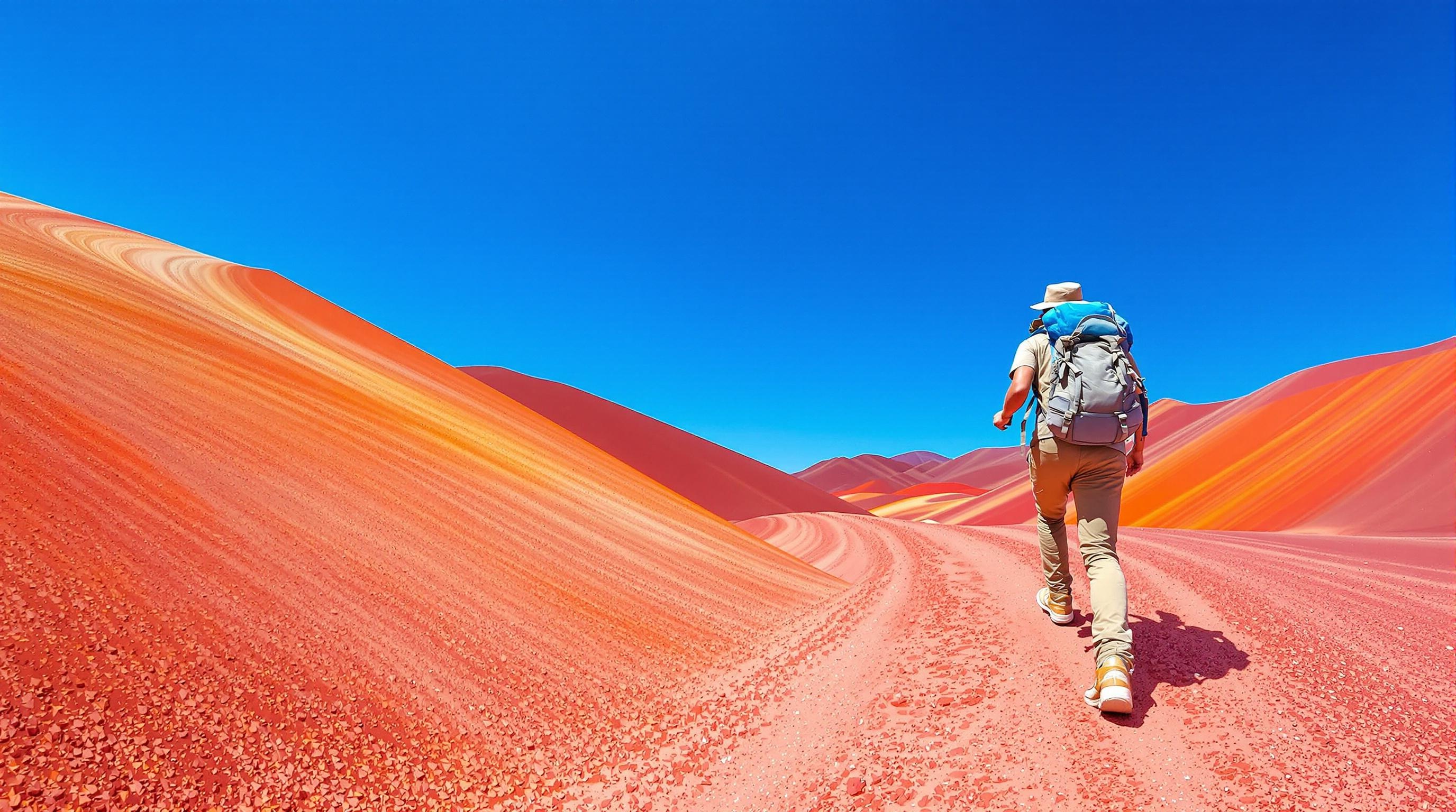 Voyageur sur la Terre des Sept Couleurs à Chamarel