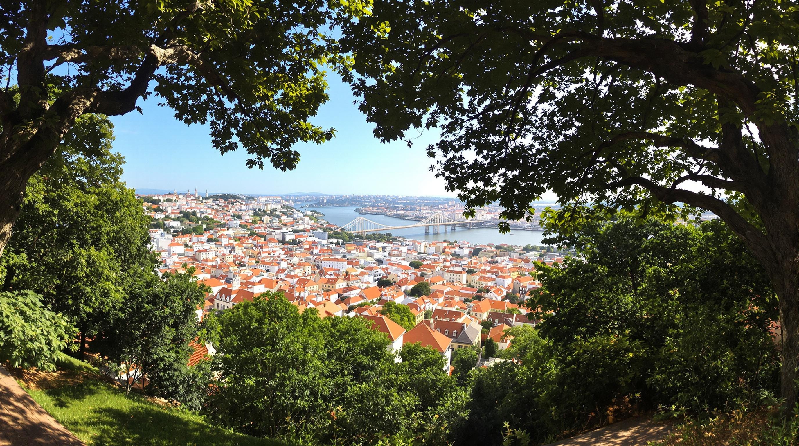 Vue depuis Jardins Palais Cristal panorama Porto Pont Dom Luís Douro.